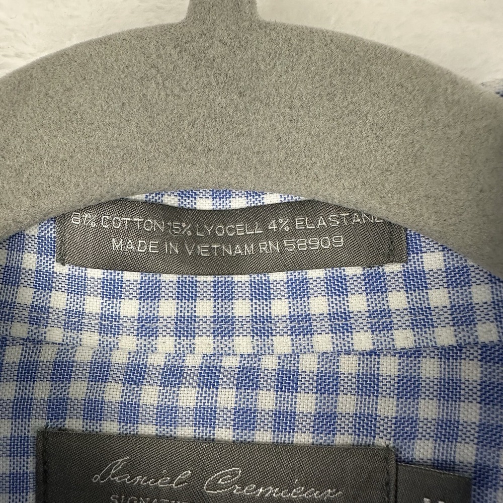 Daniel Cremieux Signature Collection Blue Plaid Long Sleeve Shirt Men Med - Picture 6 of 14